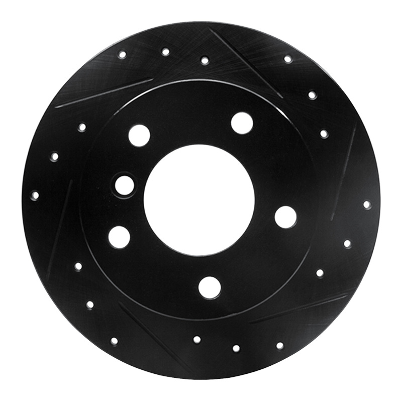 BMW Z3 Brake Rotor (1) - Rear Right - R1 Concepts - Drilled & Slotted - Black - `96-`02